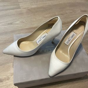 Jimmy Choo Romy 85 in Ivory Satin - Bridal